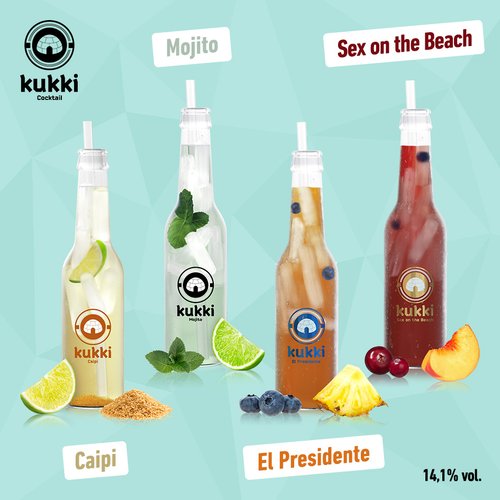 Bottles of kukki cocktails 14,1% – Quality Europe products