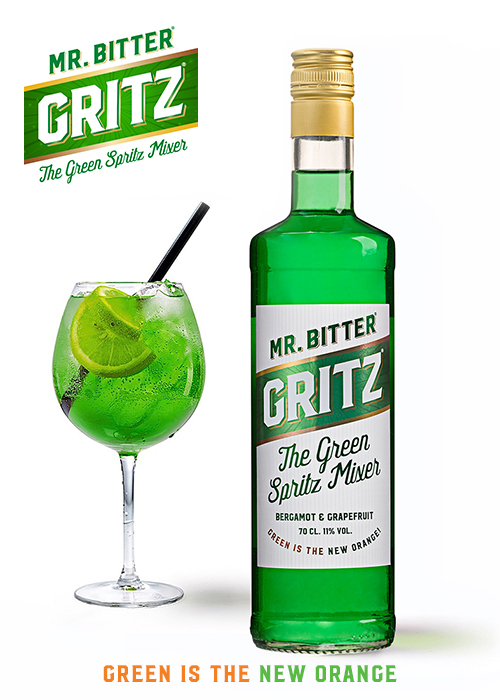 Quality Europe Mr Bitter Gritz bottle and spritz glass